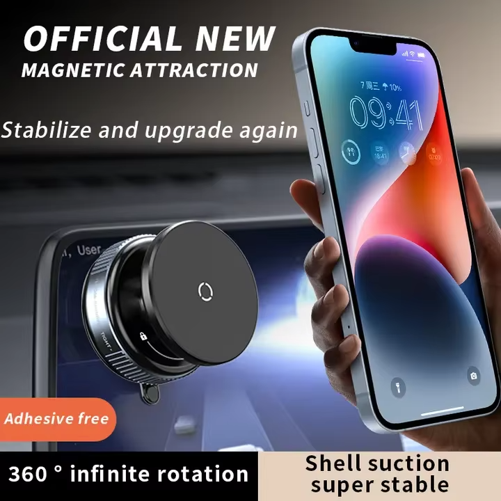 360° Magnetic Car Phone Holder with Strong Suction Base