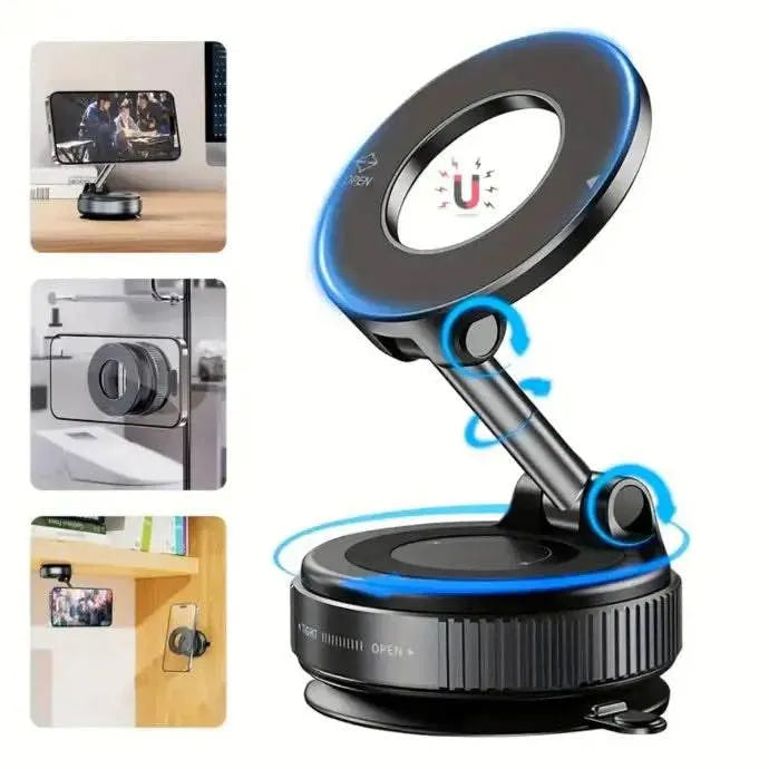 360° Magnetic Car Phone Holder with Strong Suction Base