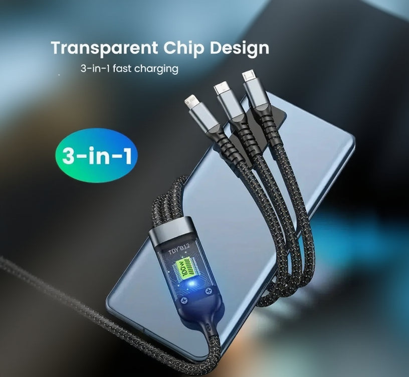 100W 3-in-1 Fast Charging Cable | Ultra Fast & Reliable ⚡