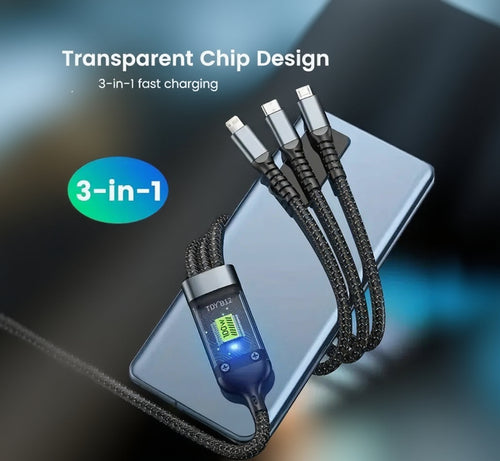 100W 3-in-1 Fast Charging Cable | Ultra Fast & Reliable ⚡