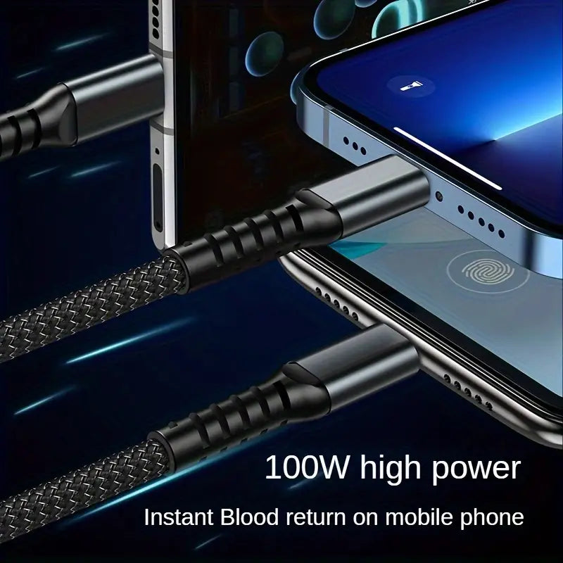 100W 3-in-1 Fast Charging Cable | Ultra Fast & Reliable ⚡